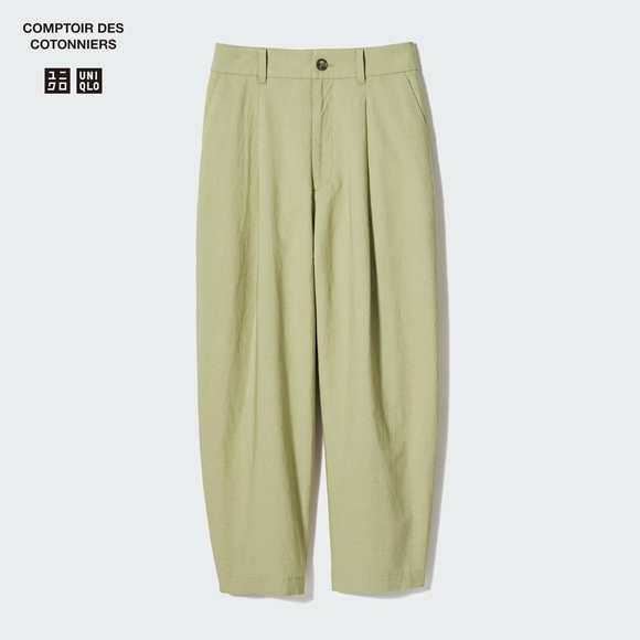 Uniqlo Linen Blend Pleated Tapered Pants - Picture 3 of 15